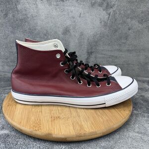 Converse Chuck Taylor All Star Shoes Mens Size 13 Red Leather Sneakers 168539C